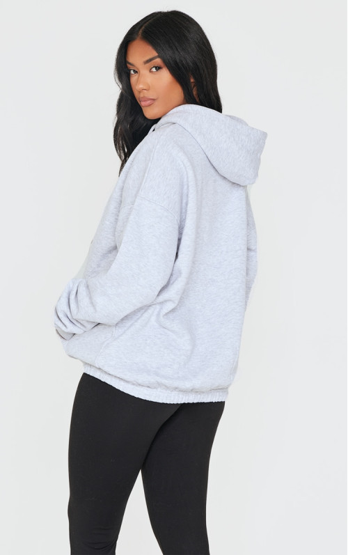 Толстовка великого розміру з попелясто-сірим надписом