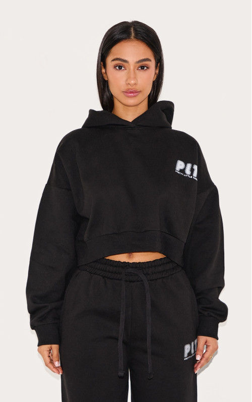 Маленький преміум -чорний друкований боксерський балахон