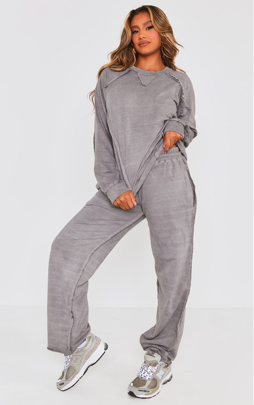 Сірий промитий негабаритний сирий крайовий шов деталі широкі пробіжки для ніг