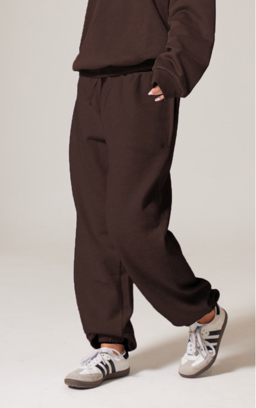 Шоколадні джоггери з манжетами PRETTYLITTLETHING преміум-класу