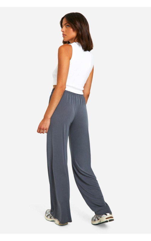 Широкі брюки з джерсі персикового кольору