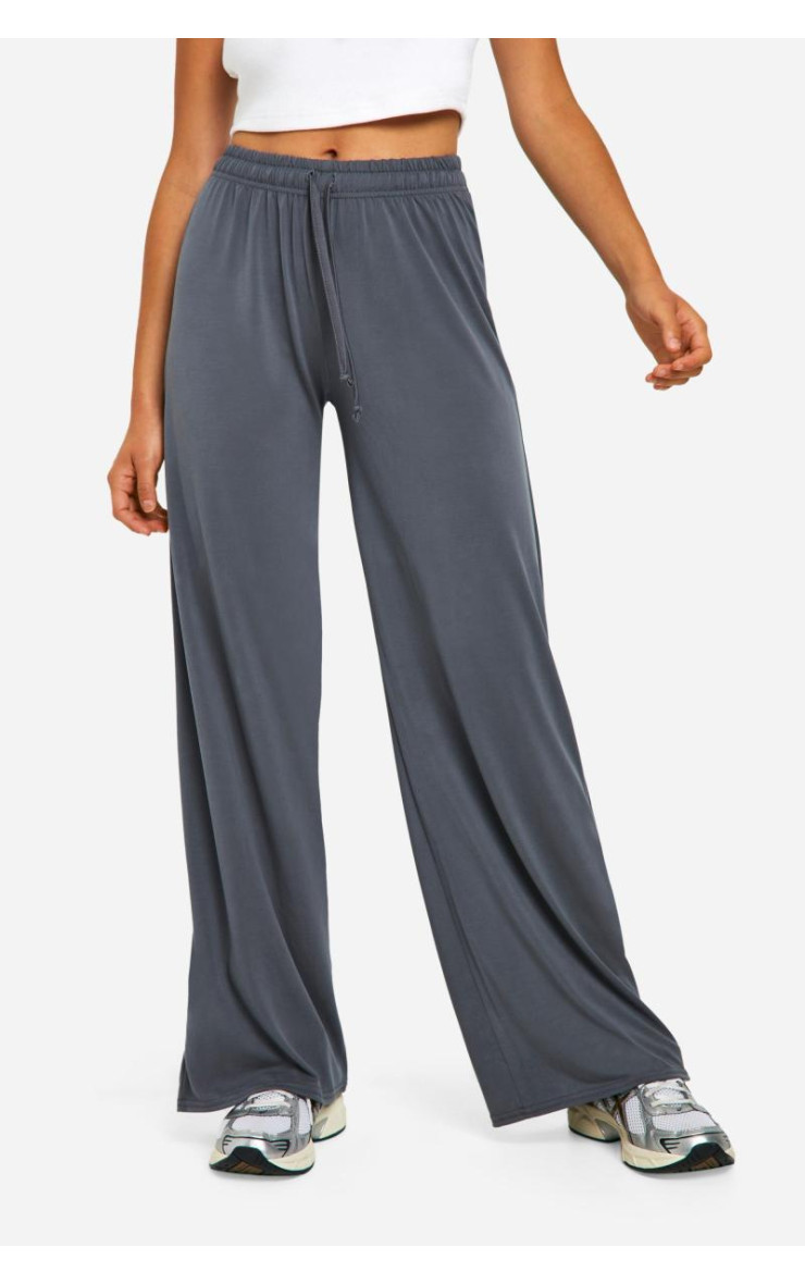 Широкі брюки з джерсі персикового кольору