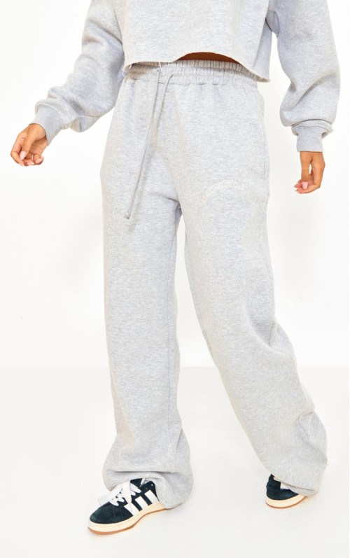 PrettyLittling Tall Grey Marl DrawString Wide Neg Joggers