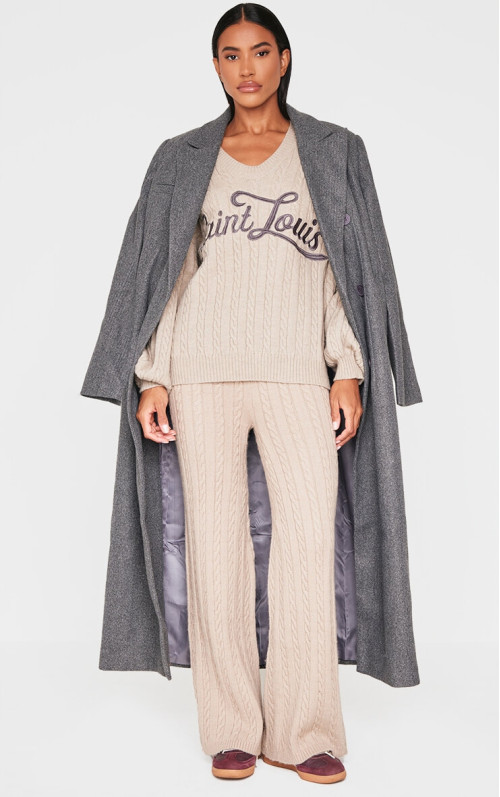 Широкі трикотажні штани Mocha Cable