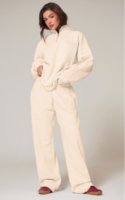 Великий світшот Ecru Premium з високим горлом і блискавкою