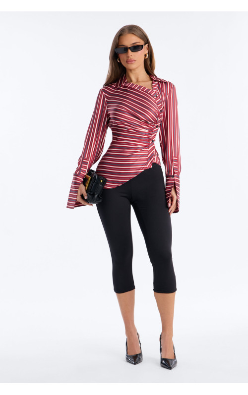 Атласна смугаста сорочка 