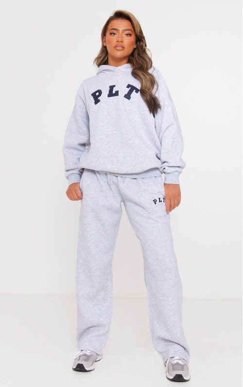 PrettyLittlething Ash Grey Logo негабаритний широкий пробіжок