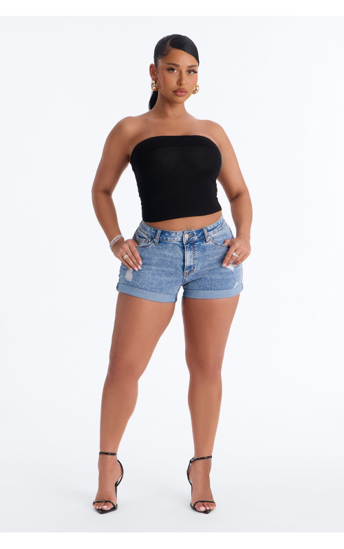 Еластичні денімні шорти 