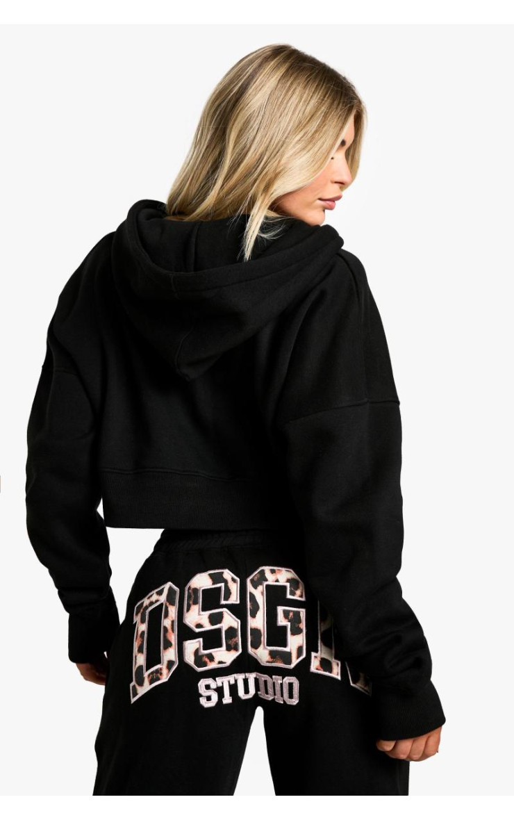 Толстовка Dsgn Studio з леопардовою аплікацією і коротким капюшоном