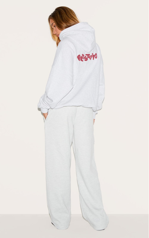 Крижаний сірий PLT Studio Archive Puff Print негабаритний балахон