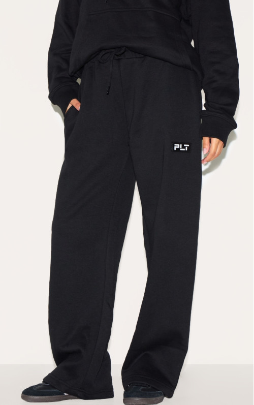 PrettyLittlething Petite Black Detail Detail пряма нога пробіжки