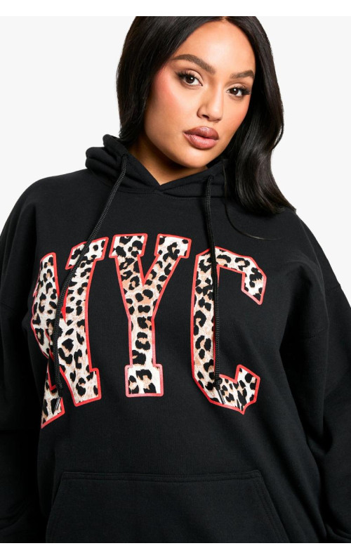 ПЛЮС ЛЕОПАРД NYC ОВЕРСАЙЗ толстовка