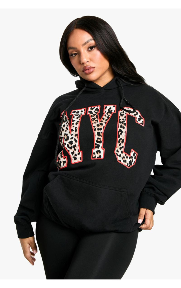 ПЛЮС ЛЕОПАРД NYC ОВЕРСАЙЗ толстовка