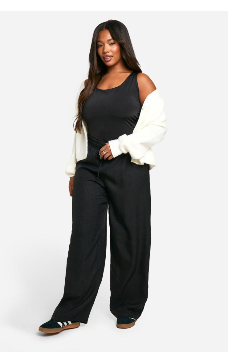 Плюс ткані штани на шнурках