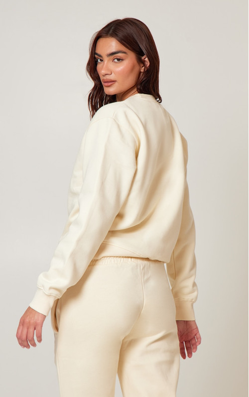 Кремовий спортивний світшот з вишивкою Monaco