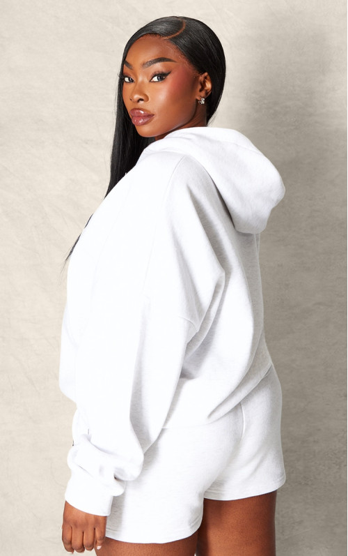 PrettyLittlething Plus Ash Grey Logo негабаритний балахон