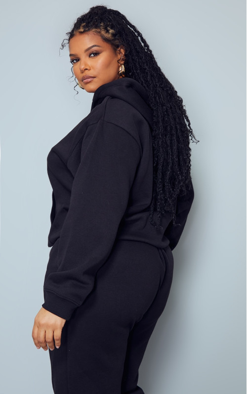 Худі великого розміру з принтом PRETTYLITTLETHING Plus Black Est 2012