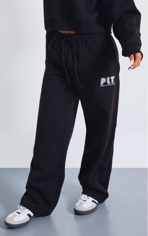 Маленькі преміум -чорні друковані прямі ноги пробіжки