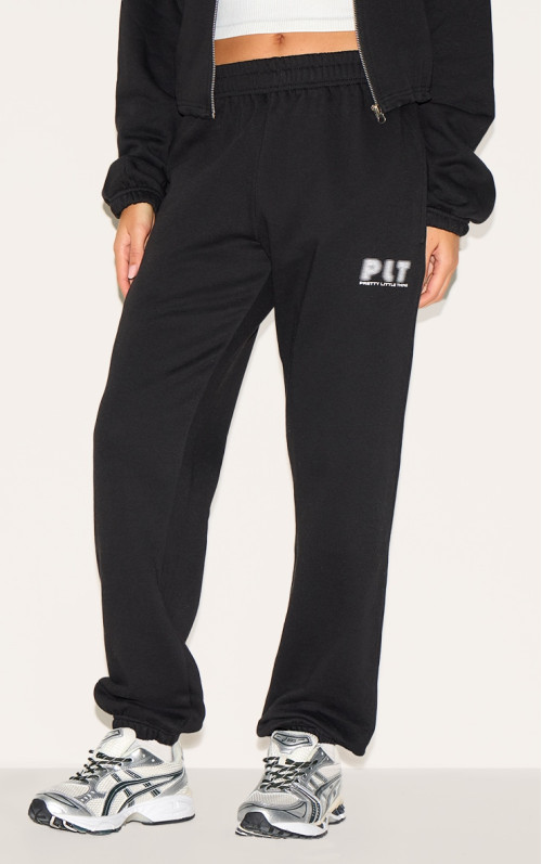 PrettyLittling Black Black Black Rigized Manted Joggers