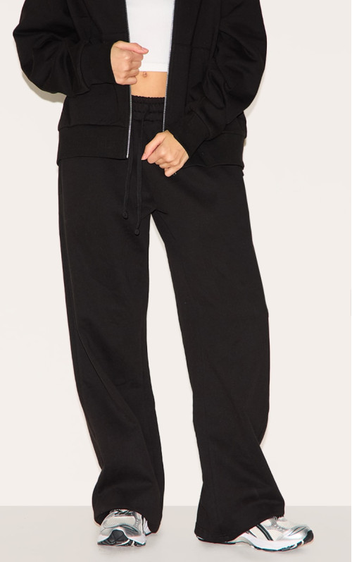 Чорні преміум -широкі ноги пітні пробіжки