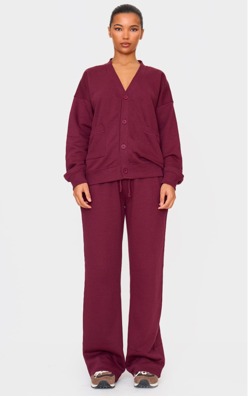 Бордові широкі штани на шнурках