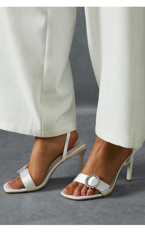 Сатін -діаманте пряжки квадратних підборів