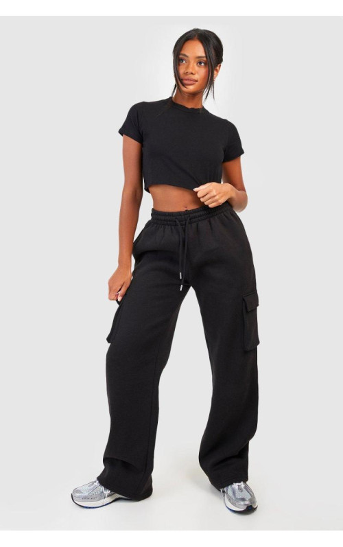 Чорні джоггери Cargo Pocket Straight Leg Jogger