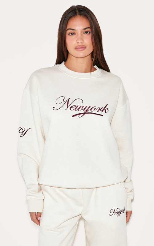 Крем Нью -Йорк вишита боксерська піт