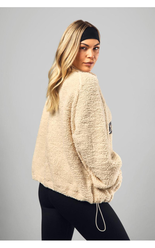 Dsgn Studio Applique Zip Through Borg Fleece