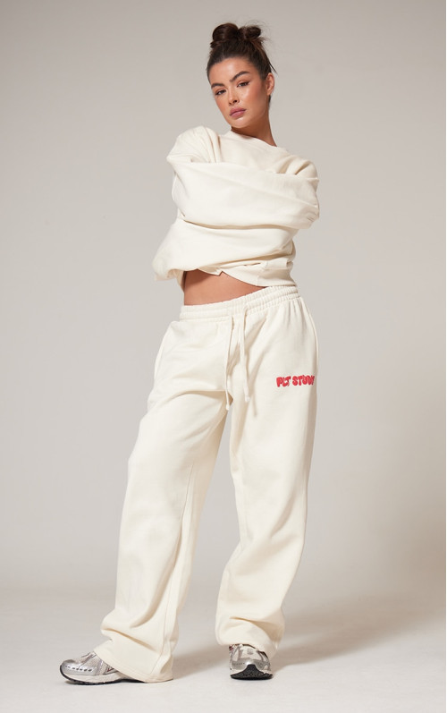 PrettyLittlething Pand Premium Studio Print Пряма бігова нога