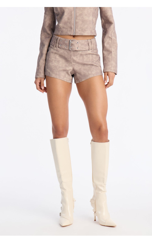 Simone Belted Micro Short - Stone