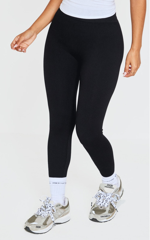 Безшовні легінси Petite Black Contour Rib