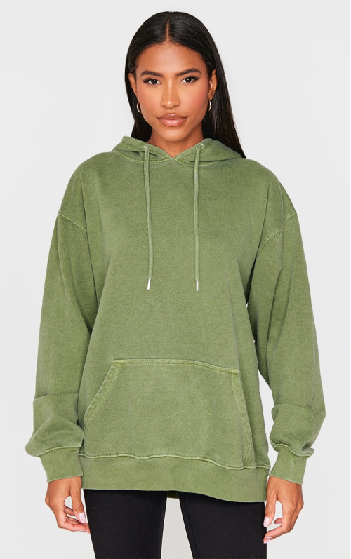 Толстовка великого розміру темного кольору хакі