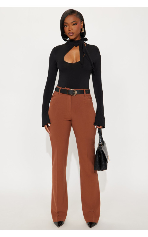 Штани Таша для високих дівчат з високою талією - Мокко