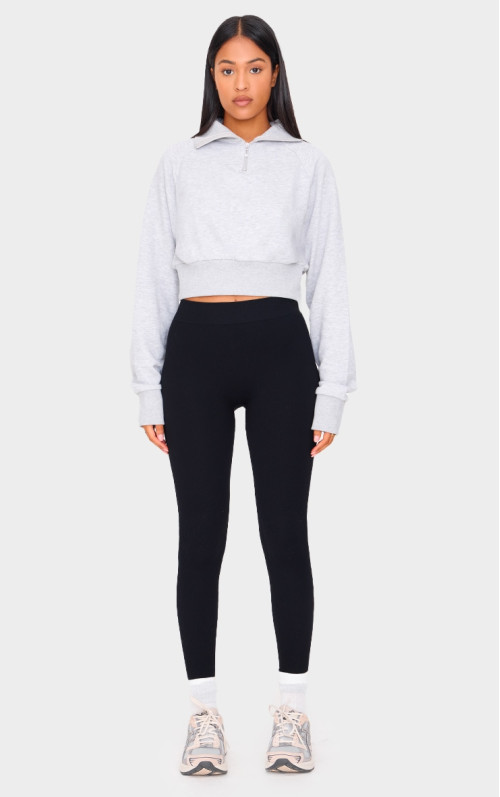 Високі чорні структуровані ребристі легінси