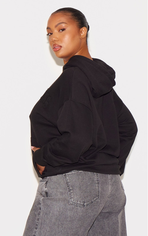 PrettyLittlething Plus Black Applique Boodie