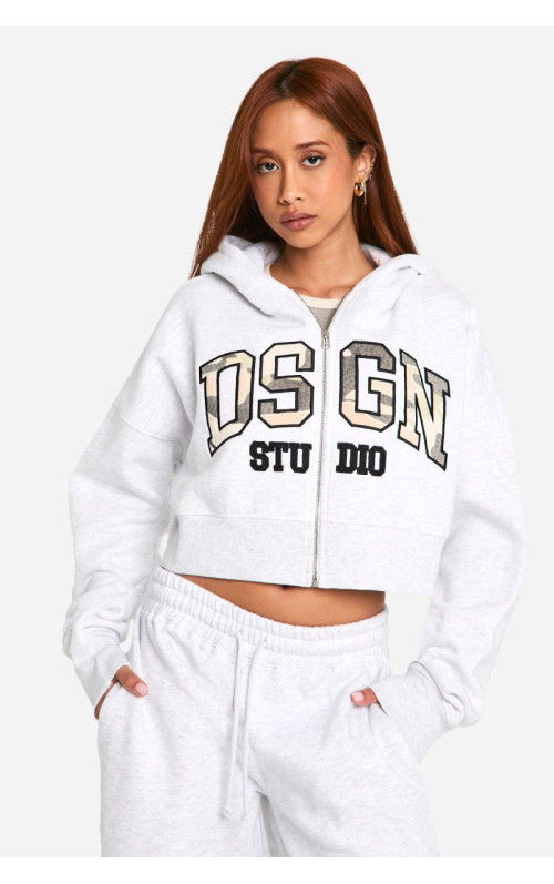 Худі Dsgn Studio з камуфляжною аплікацією на блискавці