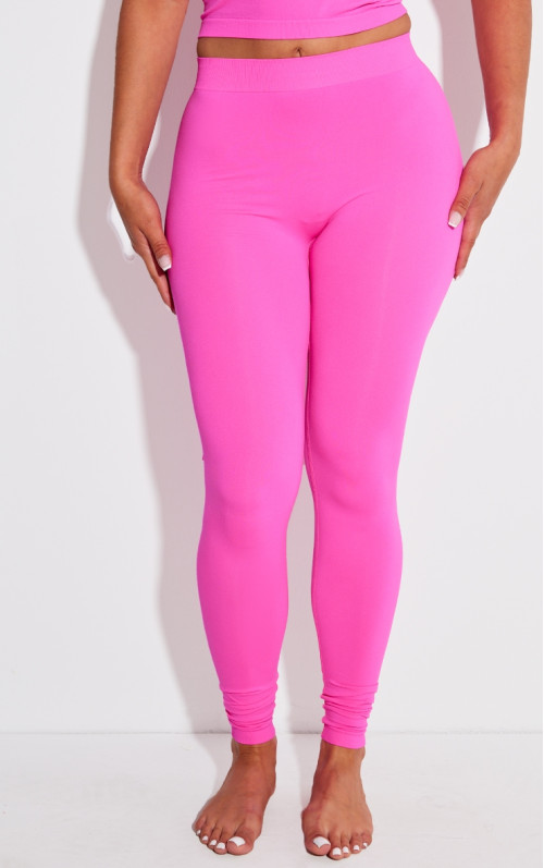 Неонові рожеві стрейч безшовні легінси Shape