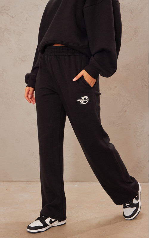 PrettyLittLething Black Logo Вишита широка бігова нога