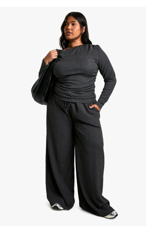 ПЛЮСНІ БРЮКИ НА ТАЛІЇ З ТЕКСТУРОЮ