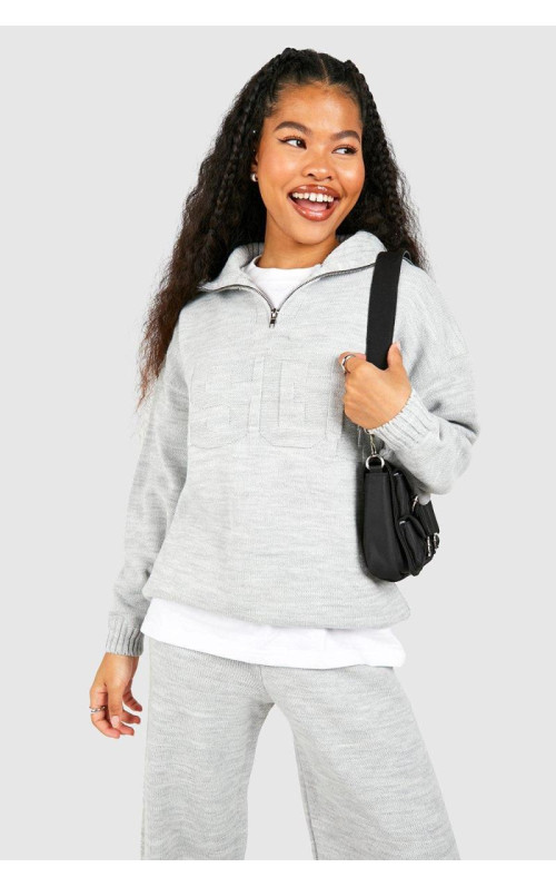 Трикотажний джемпер Petite Dsgn з тисненням на половину блискавки