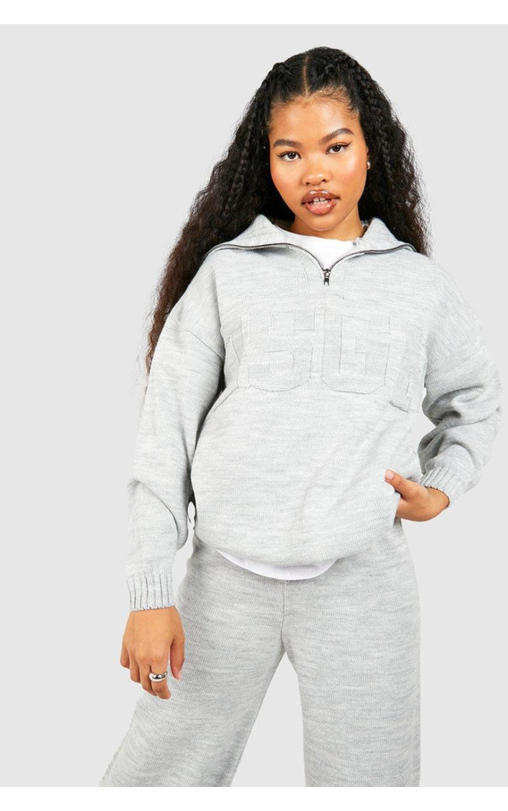 Трикотажний джемпер Petite Dsgn з тисненням на половину блискавки