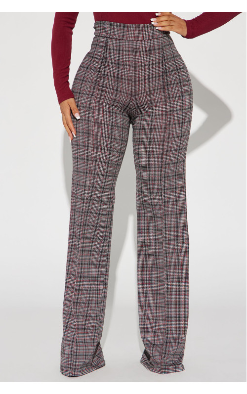 Штани Вікторія з високою талією - Чорний/Червоний