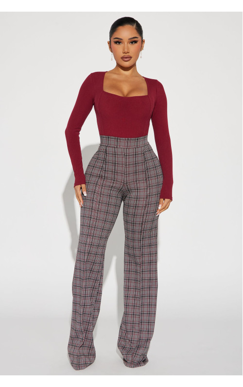 Штани Вікторія з високою талією - Чорний/Червоний