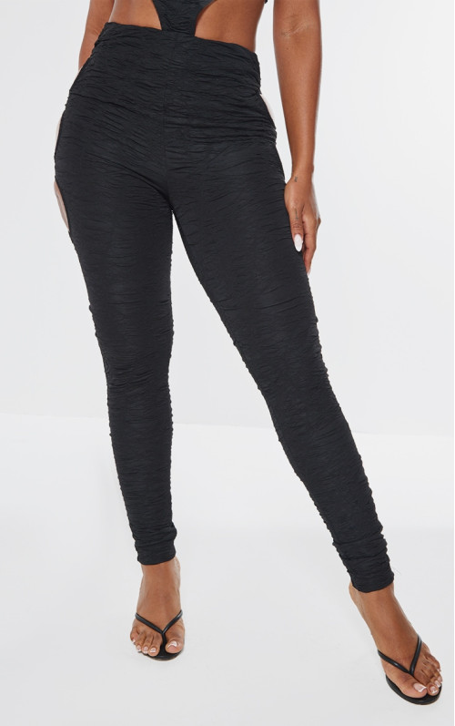 Чорні фактурні вирізані легінси Shape