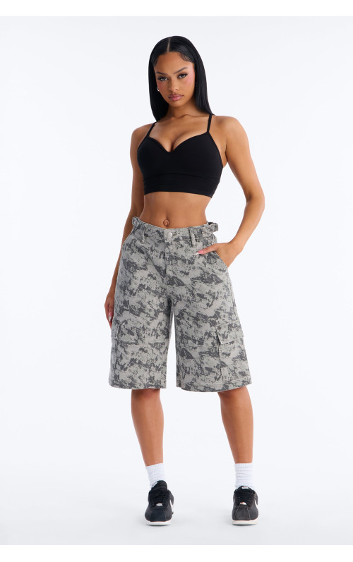 Камуфляжні денімні шорти 