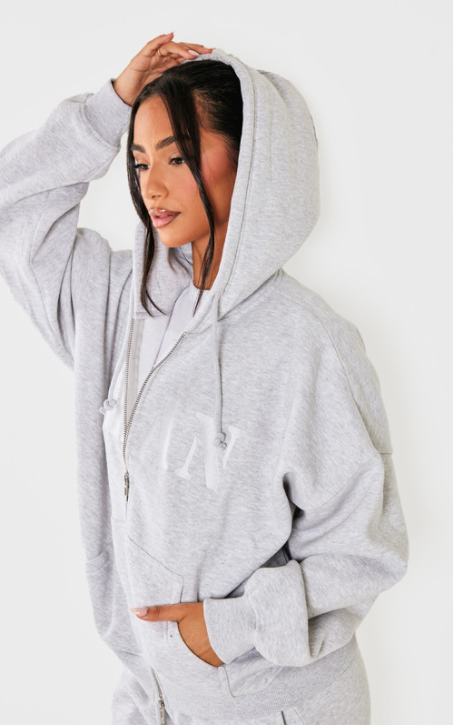 Маленький попел сірий гасло деталі zip up балахон