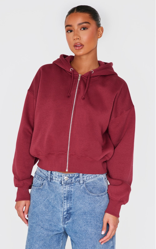 PrettyLittlething Burgundy Puff Print негаба