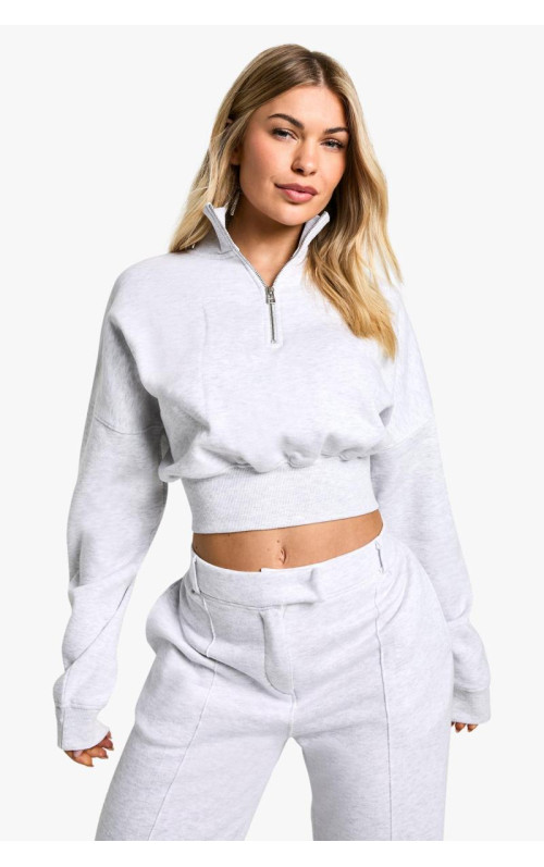 Укорочений світшот на блискавці