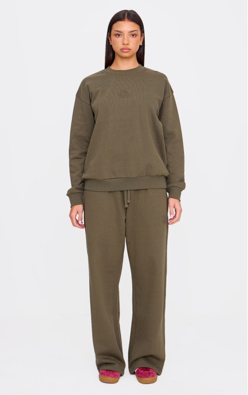 PrettyLittlething Olive Premium, що виживає широкий пробіг ноги